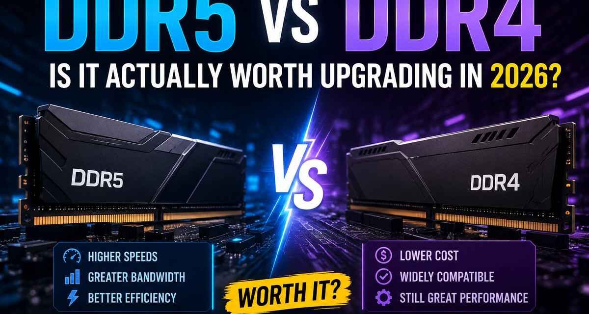 DDR5 vs DDR4 RAM comparison showing speeds, bandwidth and whether it is worth upgrading in 2026