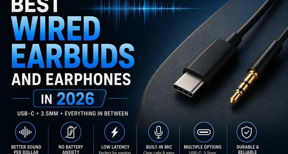 Best wired earbuds and earphones 2026, USB-C and 3.5mm connector options with better sound per dollar, low latency, and built-in mic