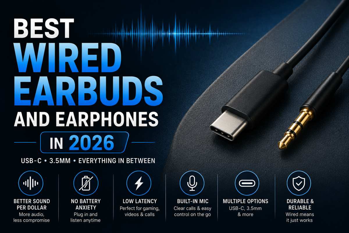 Best wired earbuds and earphones 2026, USB-C and 3.5mm connector options with better sound per dollar, low latency, and built-in mic