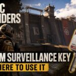 ARC Raiders Dam Surveillance Key guide featuring the Water Treatment Control tower on Dam Battlegrounds and the Dam Surveillance access key