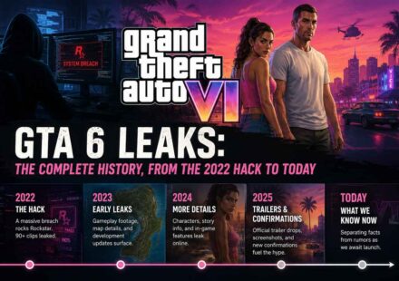 GTA 6 leaks complete history timeline from the 2022 Rockstar hack to today showing the system breach, map leaks, character details, and trailer confirmations