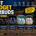 Best budget earbuds under $100 in 2026 featuring Anker Soundcore Space A40, Anker Soundcore Liberty 4 NC, JLab Go Pop ANC, CMF Buds Pro 2, and JBL Tune Beam with ANC, LDAC, and all-day battery
