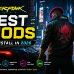 Best Cyberpunk 2077 Mods to Install in 2026 yberpunk 2077 Best Mods to Install in 2026 featured image showing V in front of Night City with mod category icons for gameplay, story, weapons, and driving