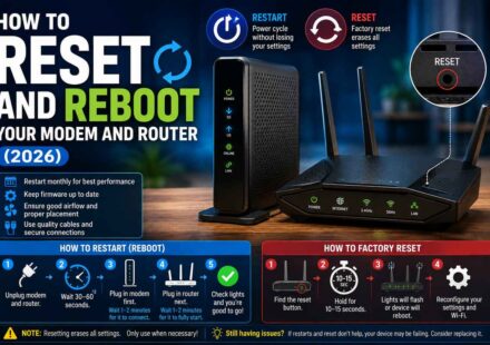 How to reset and reboot your modem and router in 2026, step-by-step restart and factory reset instructions with router light indicators