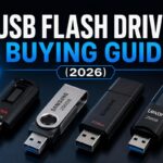 USB Flash Drive Buying Guide 2026 featured image showing four flash drives from SanDisk, Samsung, Kingston, and Lexar lined up side by side