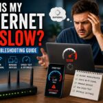 Why is my internet so slow? 2026 troubleshooting guide covering restarting equipment, checking WiFi signal, managing devices, and running speed tests