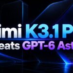Kimi logo with the text “Kimi K3.1 Pro Beats GPT-6 Astra” on a dark blue and purple tech background