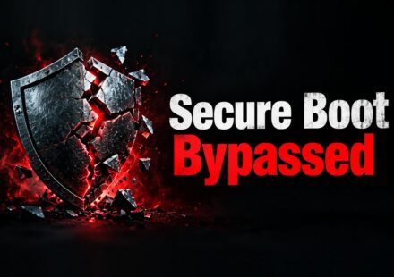 Cracked metal shield glowing red next to the words Secure Boot Bypassed, illustrating the BlackX bootkit attack