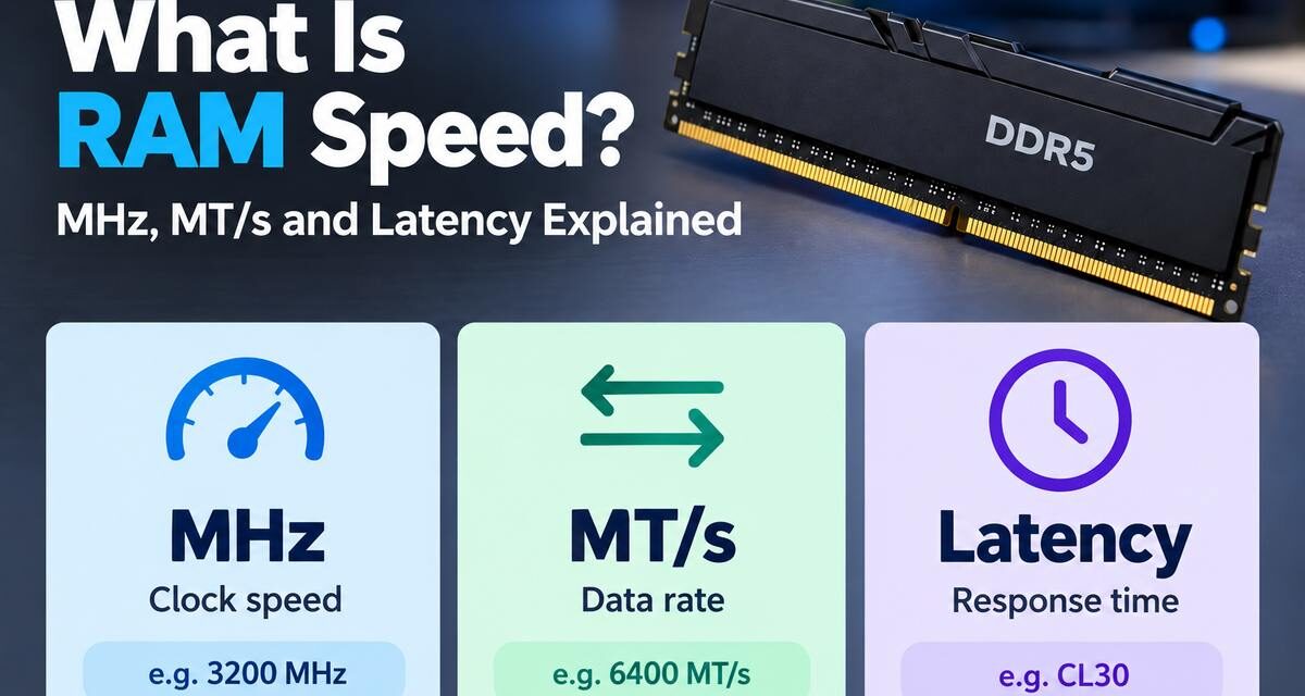 What is RAM speed: a DDR5 RAM stick with MHz, MT/s and latency explained